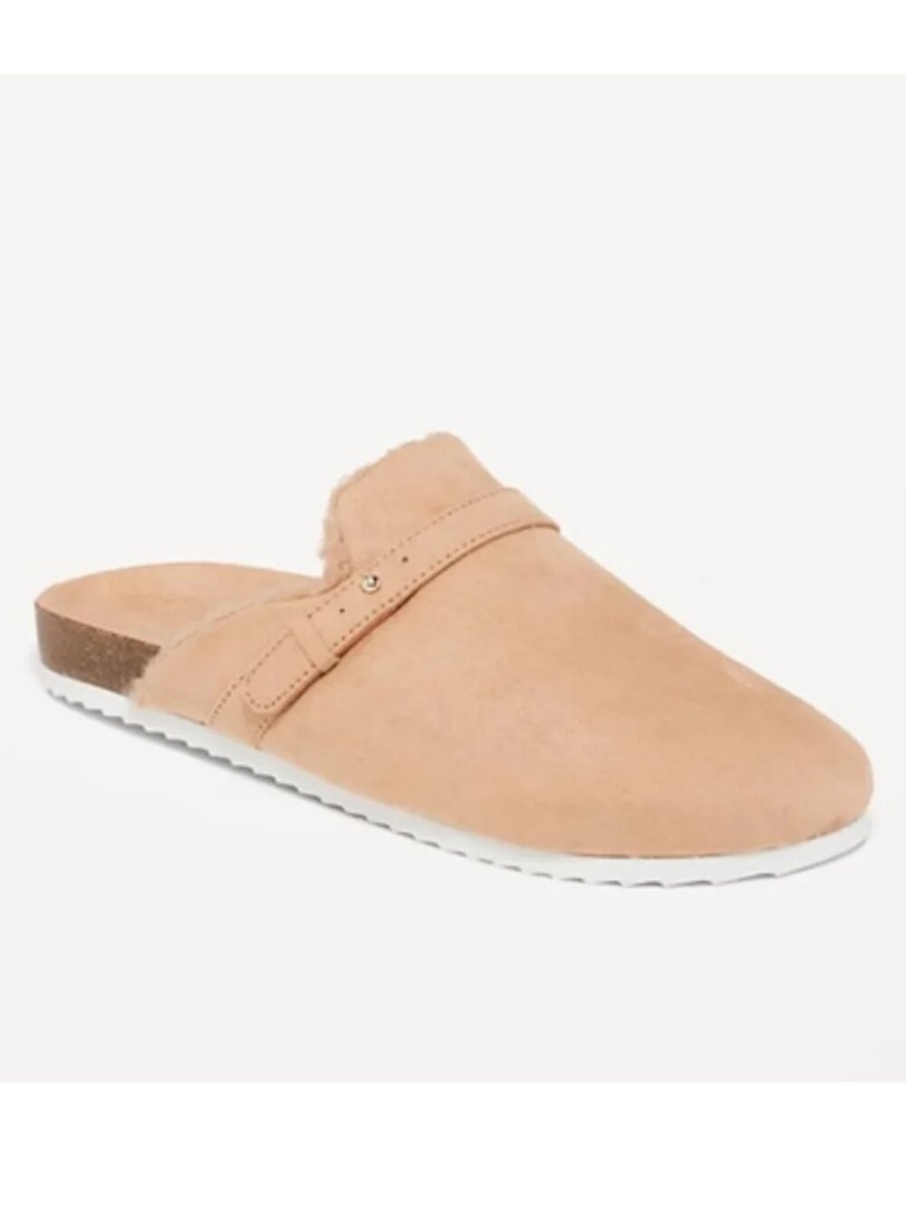 NEW Old Navy Faux Suede Sherpa Lined Slip On Teddy Bear Clog Mules Slides Shoes